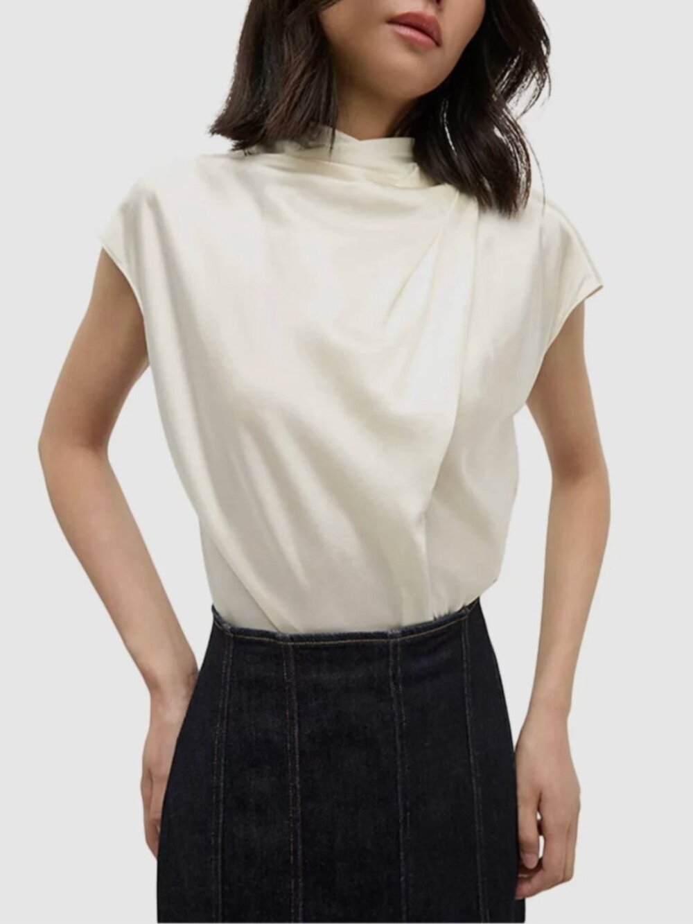 Veronica Beard Leilany Top – Ivory Silk Blend Tie-Back Blouse – Sizes 10 and 12 - Picture 1 of 8